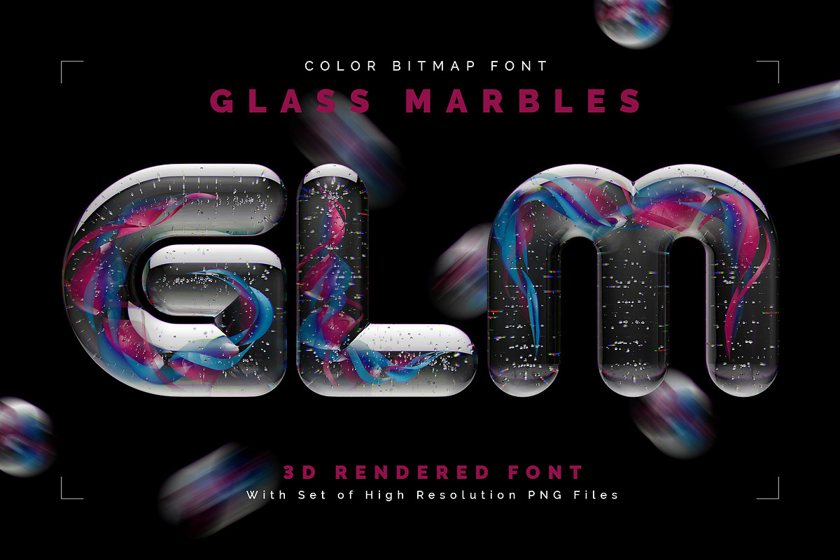 Glass Marbles — Color Bitmap Font, a Symbol Font by Gleb Guralnyk (Photo 1 of 4)