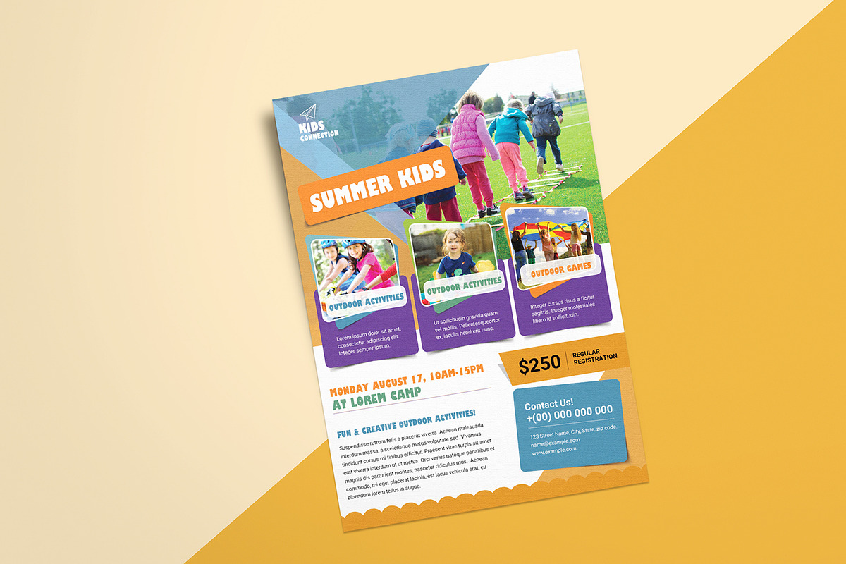 Kids Summer Camp Flyer, a Print Template by retrographix (Photo 3 of 5)