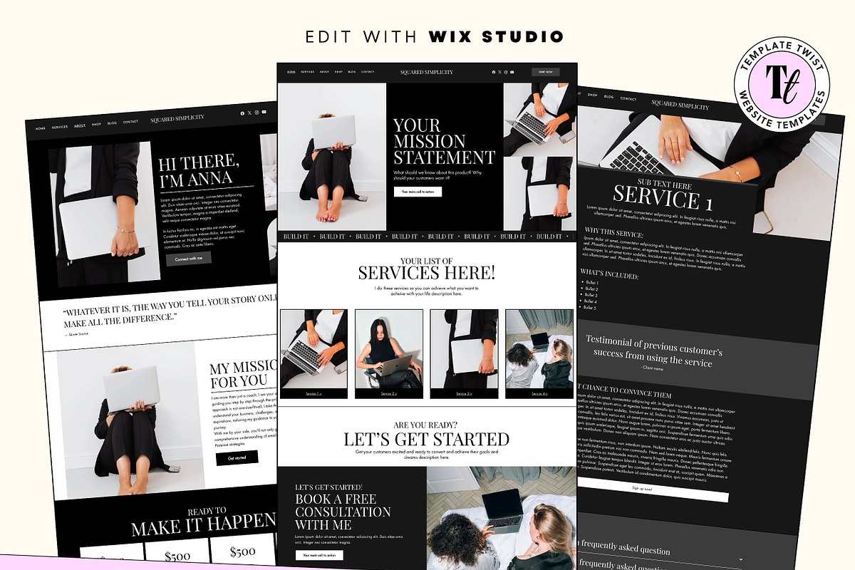 Wix Consulting Website Template, a Wix Template by Template Twist Shop (Photo 2 of 10)