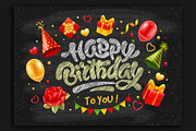 Happy Birthday Celebration Card, a Decorative Illustration by Vector beauty (Thumbnail 1 of 3)