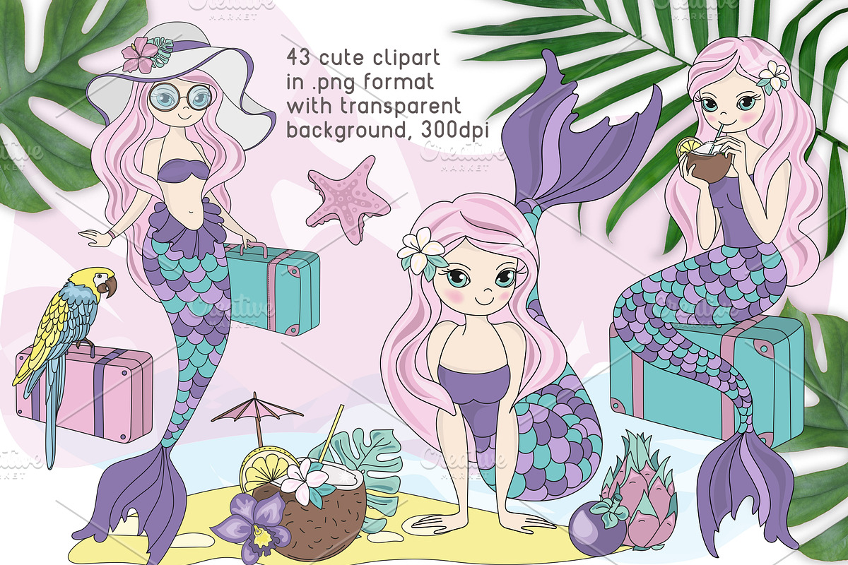 MERMAID VACATION, a Decorative Illustration by FARAWAYKINGDOM (Photo 4 of 11)