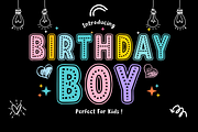 Birthday Boy – Playful Font Types, a Font by KiddoGlyphs Studio (Thumbnail 1 of 5)