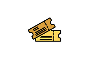 ticket color icon thin line, linear