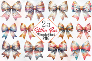 Glitter Bow Clipart, an Illustration by RobertsArt