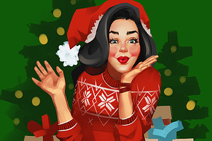 Christmas Pin-up girl