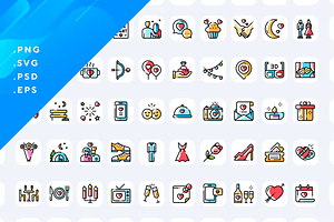 50 Date Night Icons, an Icon by Wencory
