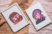 9 Cute Gamer Girl Wearing Headset, a Person Illustration by jongcreative (Thumbnail 2 of 6)