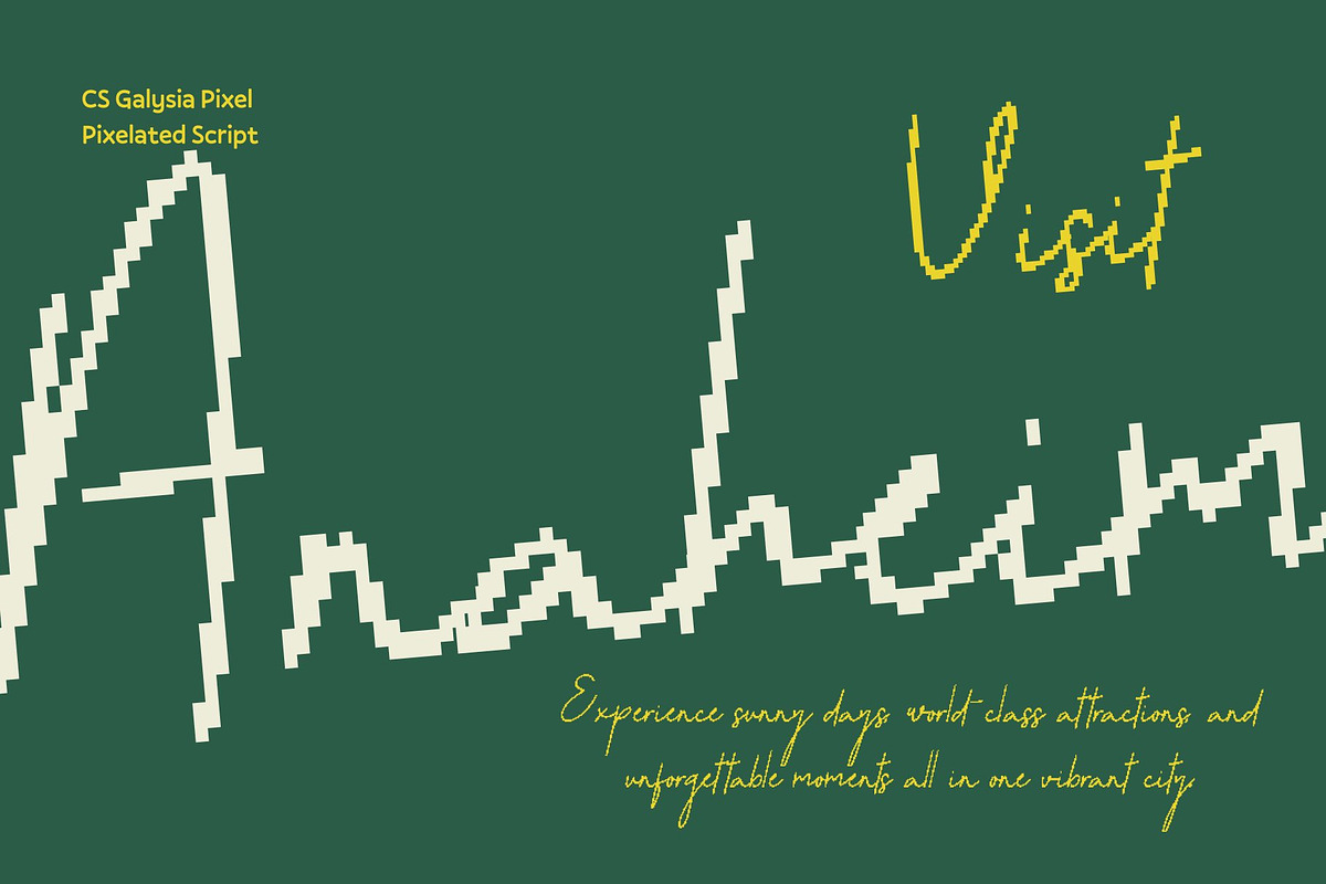 CS Galysia Pixel, a Script Font by Craft Supply Co. (Photo 5 of 8)