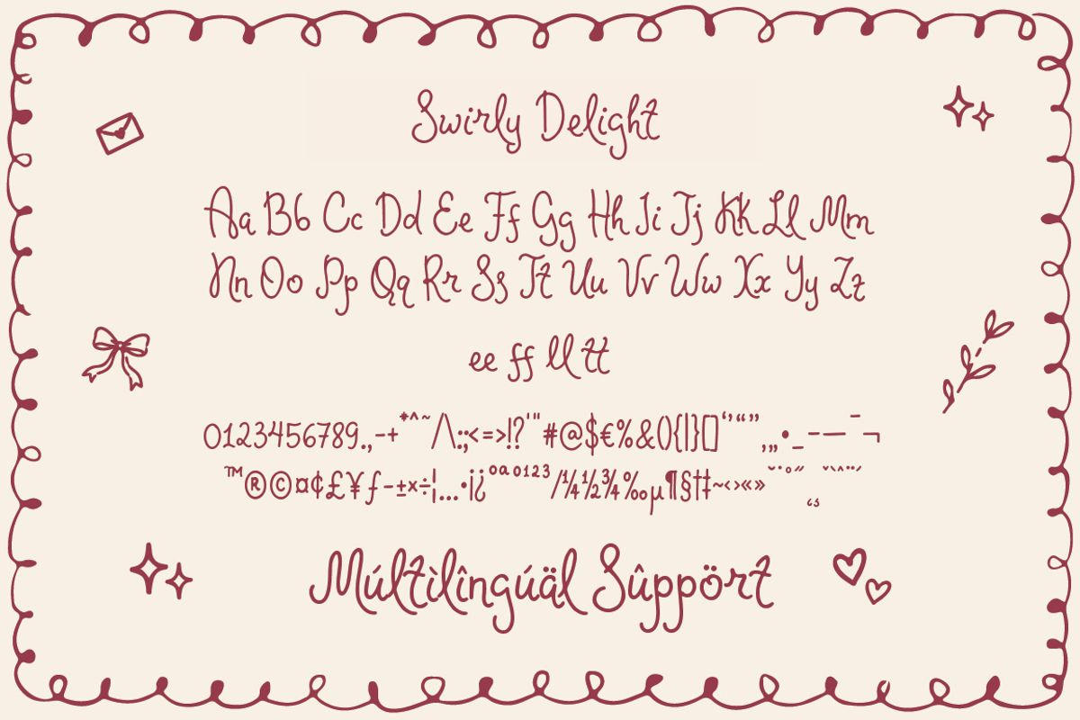 Swirly Delight - Handwritten Font, a Handwritten Font by Sronstudio (Photo 10 of 10)
