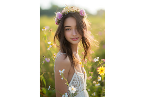 Young asian female in floral crown, a Person Photo by Lermont51