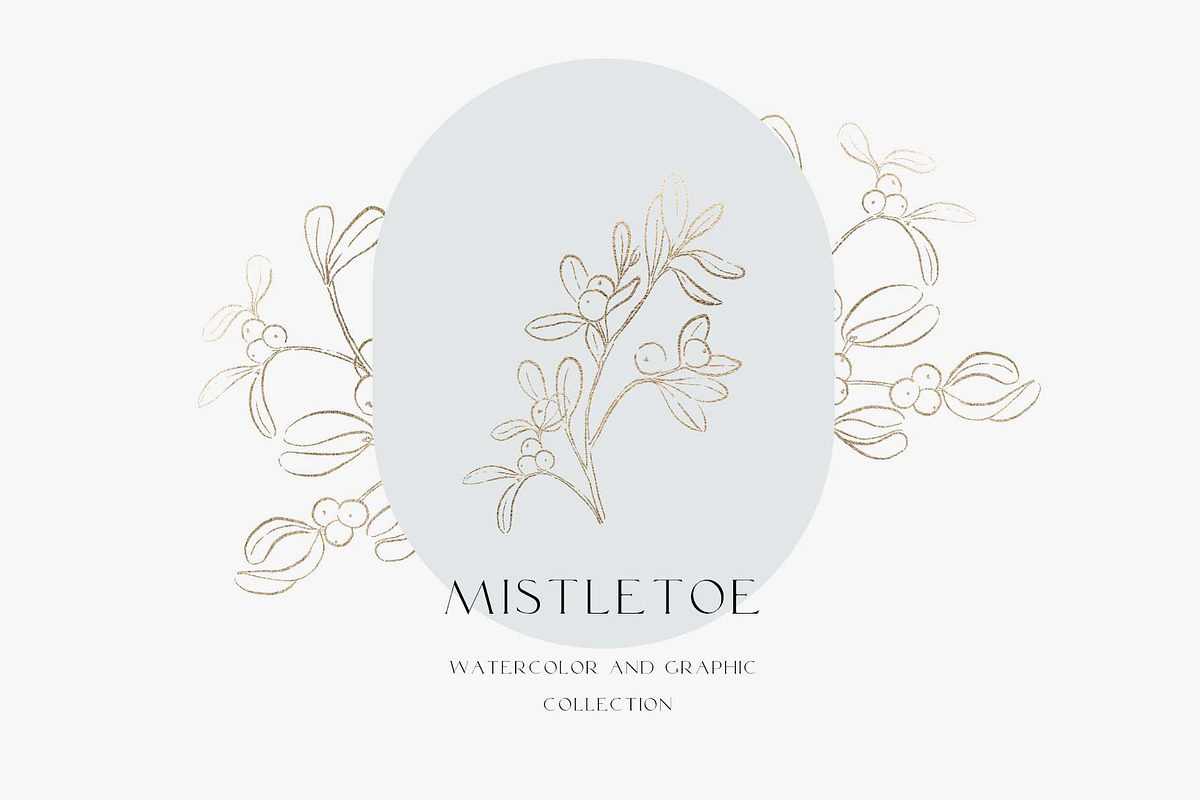 Mistletoe. Watercolor and graphic., a Decorative Illustration by ma_i_vi (Photo 1 of 13)