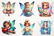 Back To School Cute Fairy Girl Png, an Illustration by RobertsArt (Thumbnail 2 of 7)