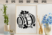 Stencil Wine Barrel, a Decorative Illustration by MARYCRAFTIRIA (Thumbnail 3 of 3)