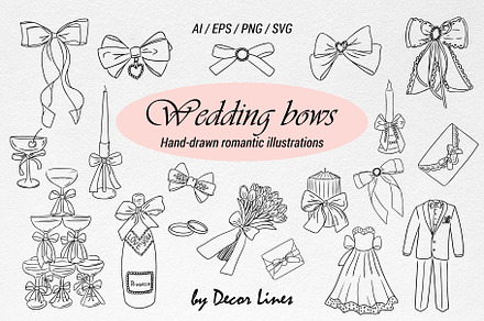 Wedding Bows, an Object Illustration by Decor Lines