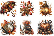 Watercolor Steampunk Autumn Clipart, a Seasonal Illustration by DreamArtGraphic (Thumbnail 6 of 7)