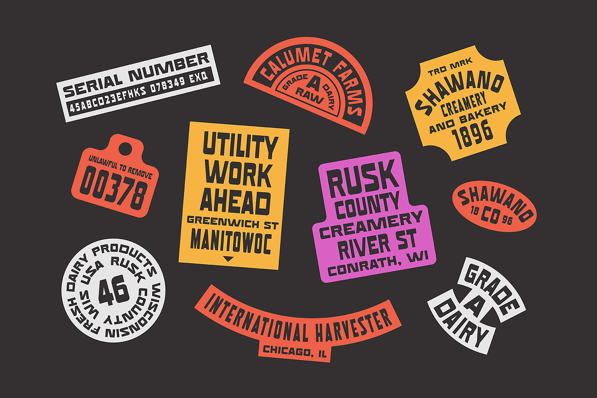 Workfolk - A Vintage Utility Font, a Font by JK Design Co. (Photo 5 of 8)