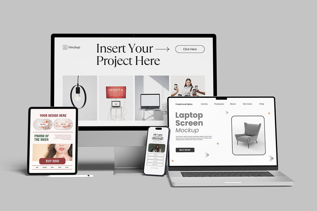 Multi Devices Responsive Mockup, a Device Mockup by lamorastudio (Photo 3 of 11)