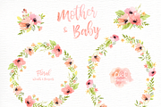 Mother & Baby Watercolor Clipart, an Animal Illustration by everysunsun (Thumbnail 4 of 4)