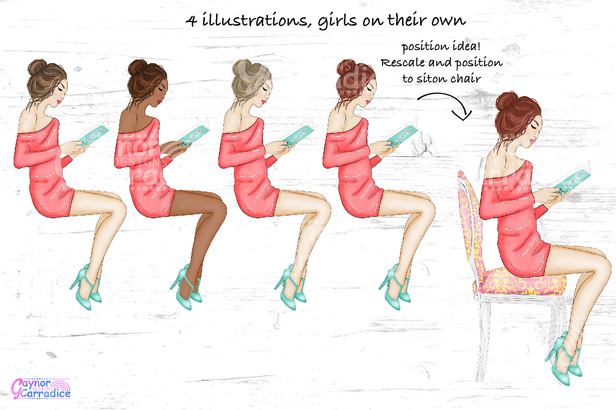 Total Bookworm Clipart collection, a Work Illustration by Gaynor Carradice Designs (Photo 3 of 7)