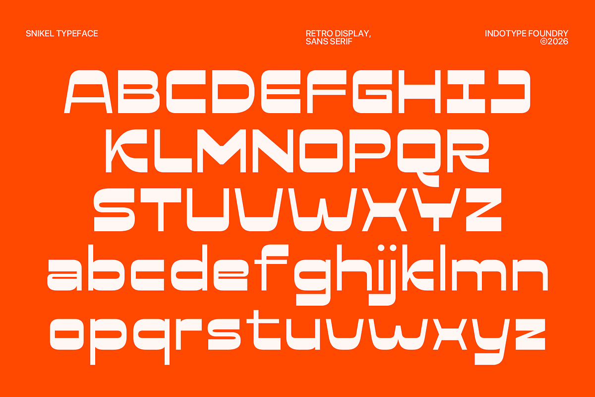 Snikel - Retro Display Font, a Sans Serif Font by Indotype Foundry (Photo 4 of 10)