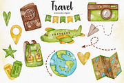 Watercolor Travel Adventure clipart, an Illustration by LuiDesignStudio (Thumbnail 3 of 4)