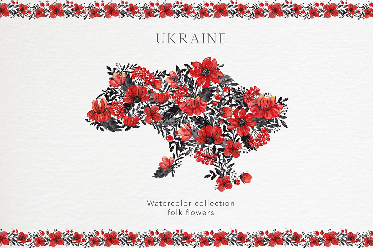 Ukrainian Folk. Watercolor flowers, an Illustration by Ooh Lily (Photo 1 of 12)