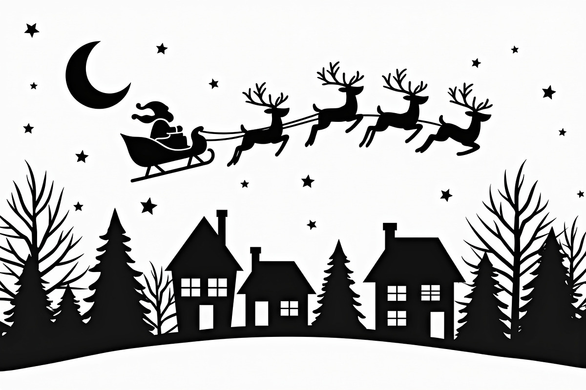 Christmas Night Silhouette Set, an Illustration by BIPLOB EXPERT (Photo 6 of 21)