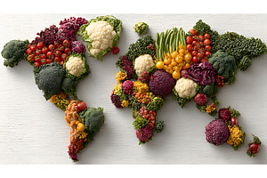 A Stunning World Map Created from, a Food Illustration by Lukas Jonaitis SHOP