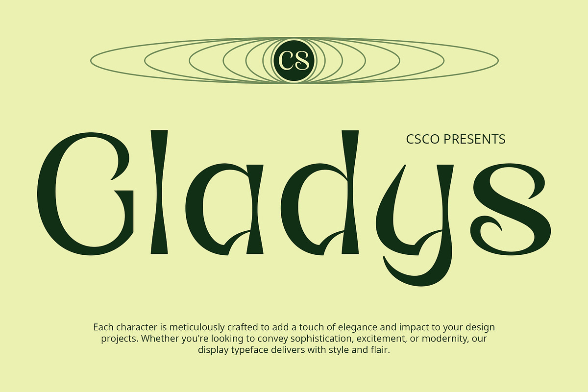 CS Gladys – Reverse Contrast Font, a Sans Serif Font by Craft Supply Co. (Photo 1 of 8)