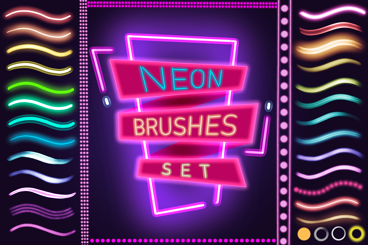 Neon brush procreate 40 brushes, a Brush Add-On by Elenbushe (Photo 1 of 5)