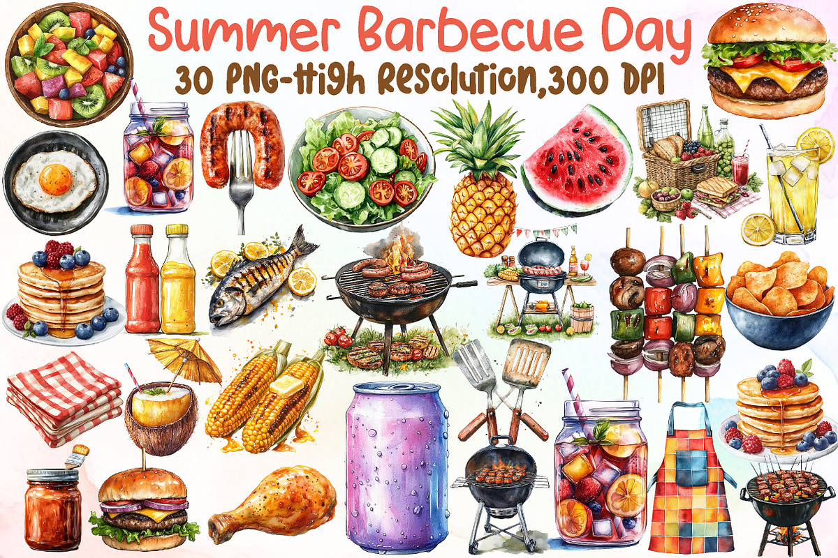 Summer Barbecue Day Clipart, an Illustration by Sublimation Artist (Photo 1 of 6)