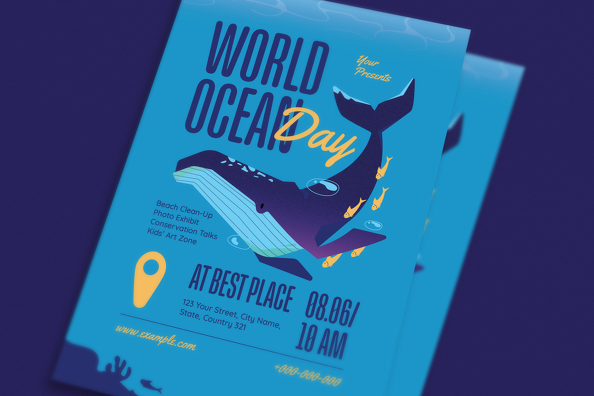 Modern World Ocean Day Flyer, a Flyer Template by Guuver (Photo 3 of 3)