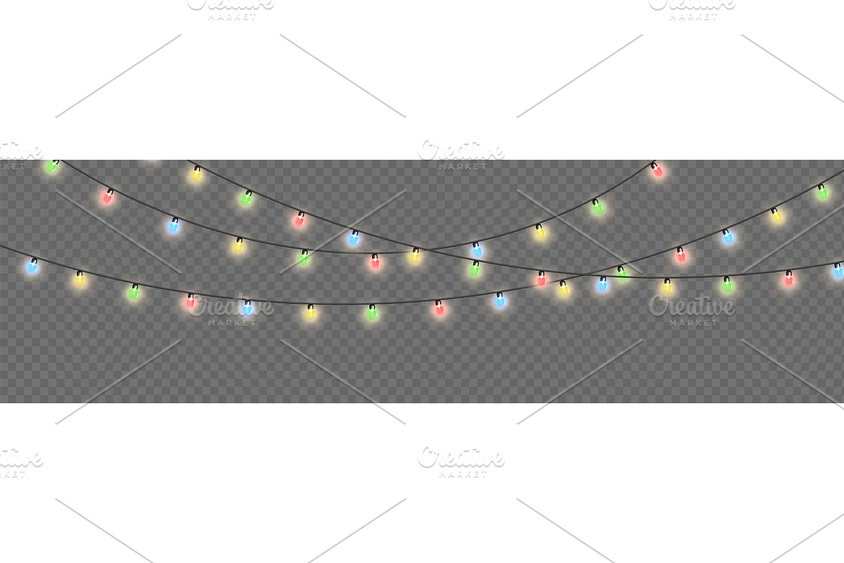 Light color garland. Color Christmas, an Object Illustration by Frogella