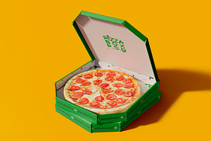 3d Pizza Delivery Boxes Mockup