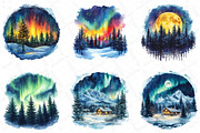 Christmas Polar Lights Clipart Bundl, an Illustration by DreamPrint404 (Thumbnail 5 of 6)
