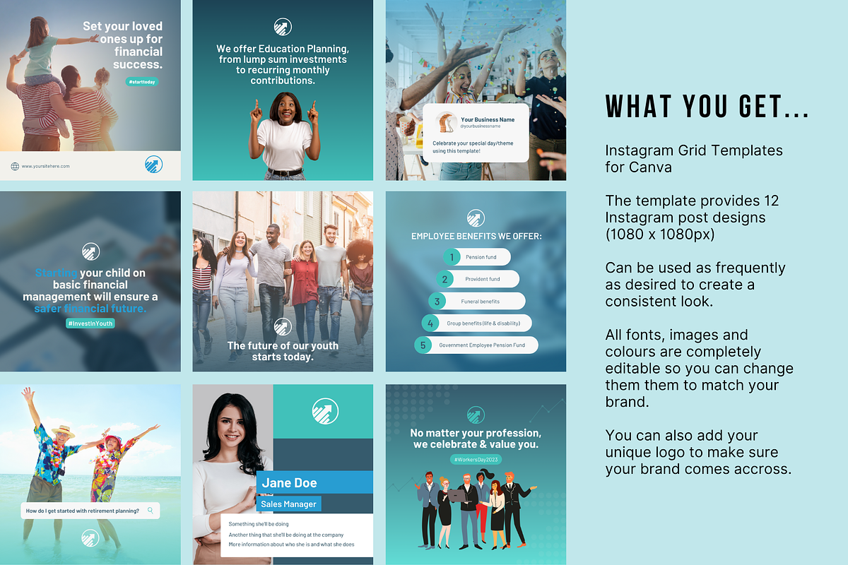 12 Finance Social Media Templates, a Social Media Template by Sincerely Media (Photo 2 of 9)