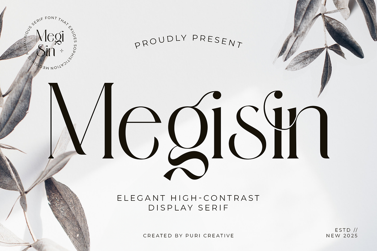 Megisin - Elegant Display Serif Font, a Serif Font by PuriCreative (Photo 1 of 10)