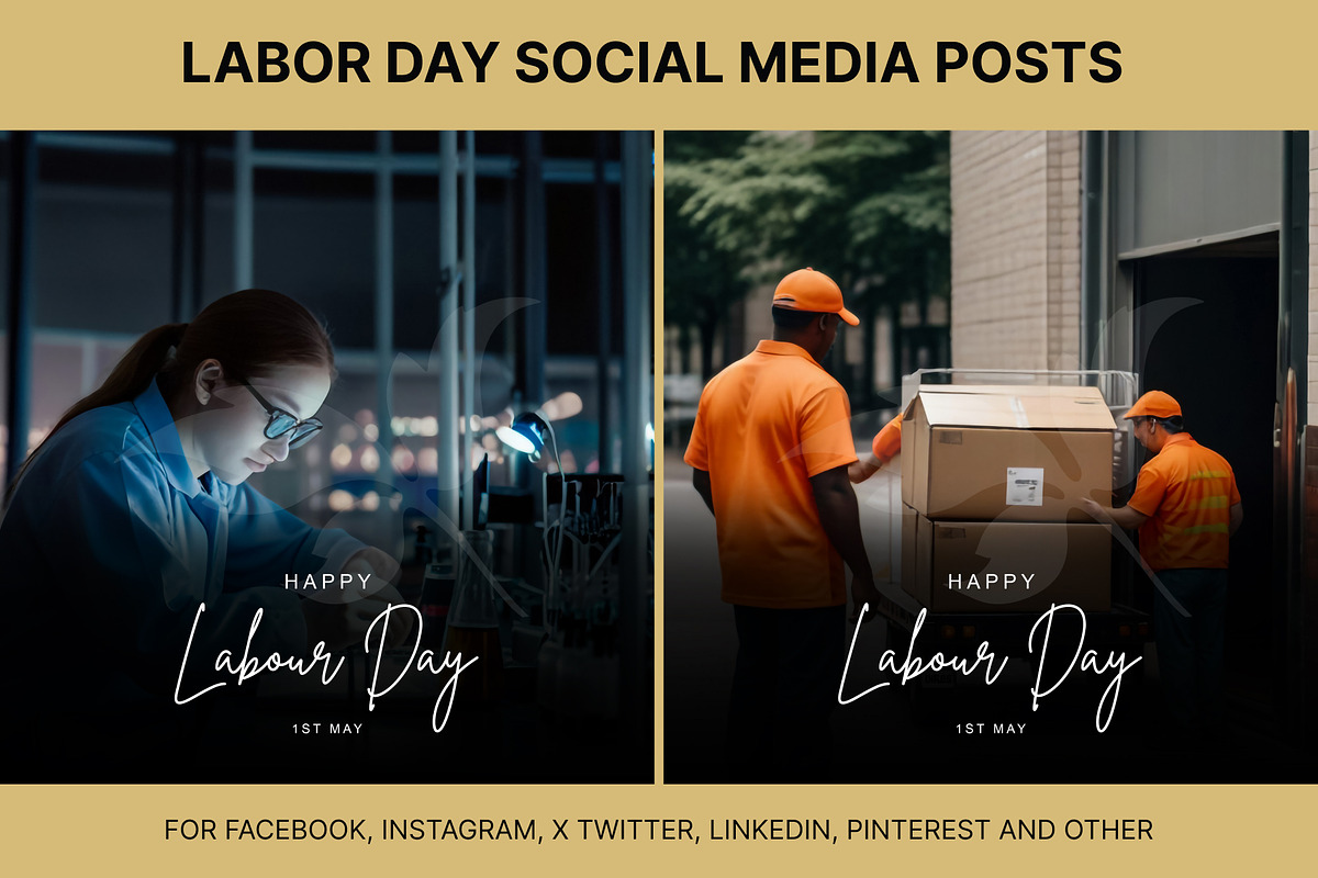 61 Labor day social media posts set, a Social Media Template by Walldecorated (Photo 20 of 29)