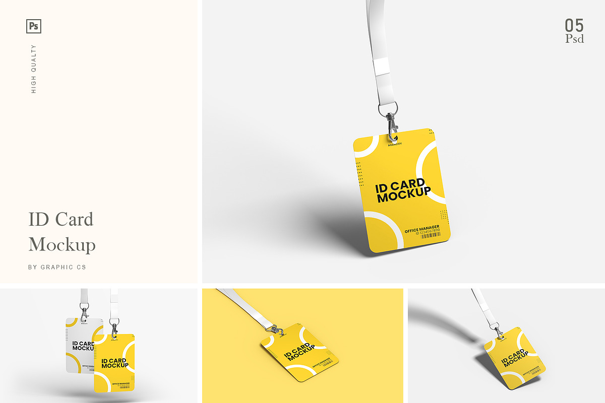 ID Card Mockup, a Product Mockup by FathirMarz (Photo 1 of 10)