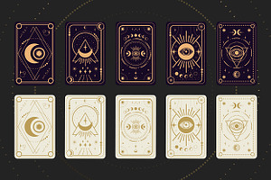 Celestial Tarot Card Collection BW