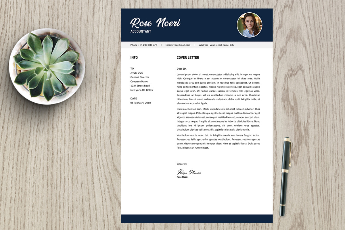 Resume Template 2 page pack | Rose, a Resume Template by Kayytechin Shop (Photo 3 of 6)