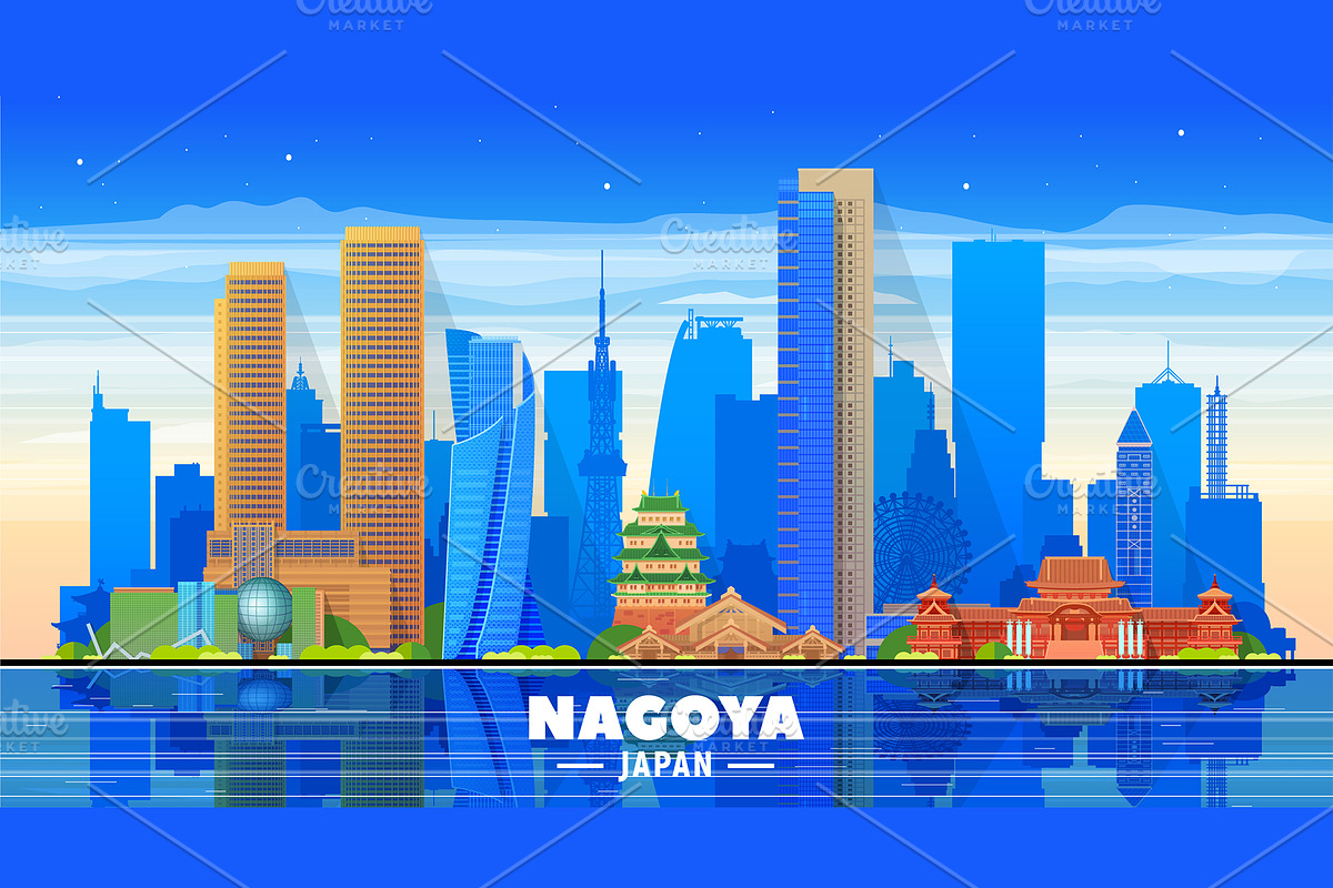 Nagoya Japan skyline, a Work Illustration by Sky and glass (Photo 2 of 6)