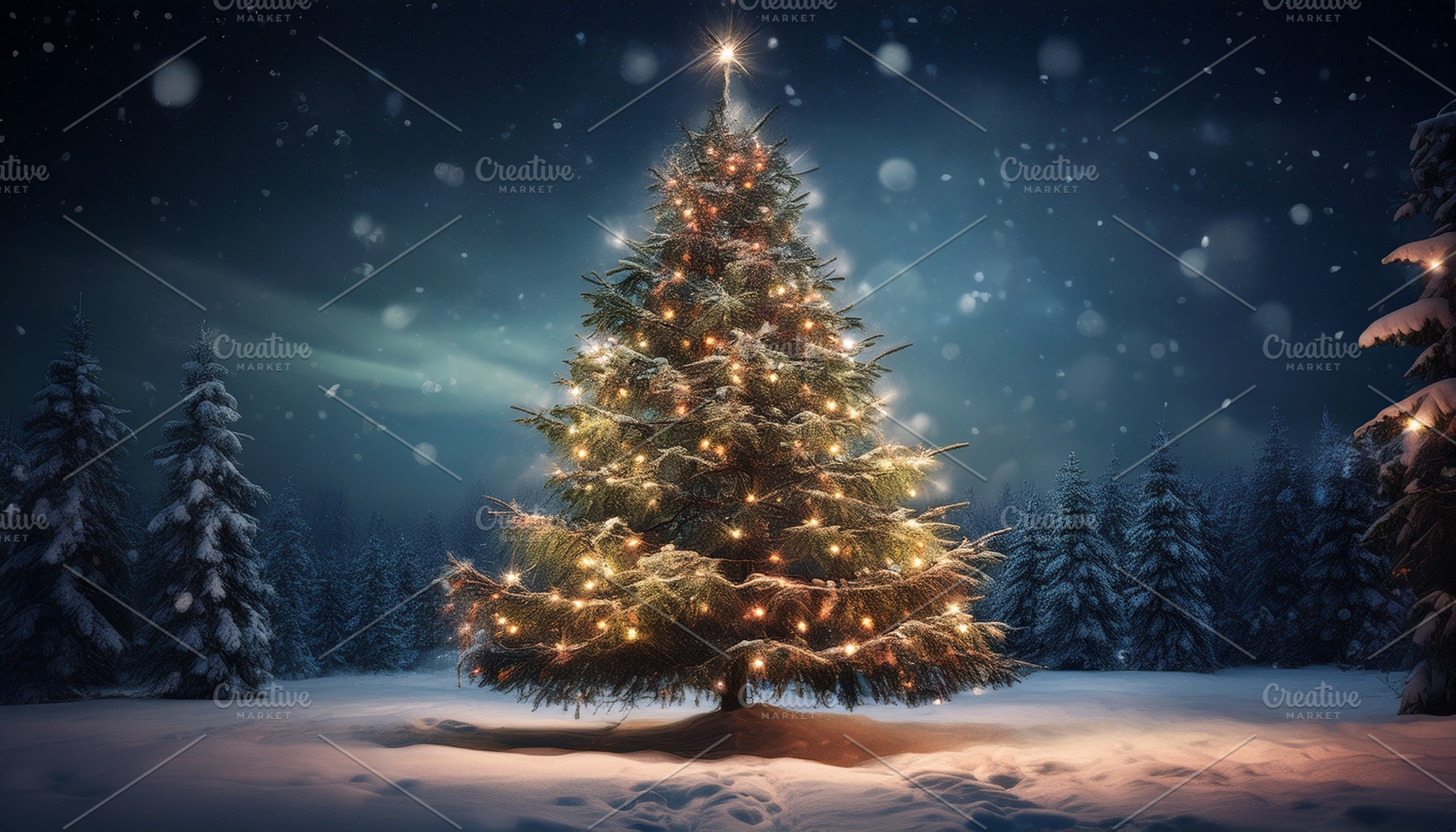 Christmas tree AI generated, a Photo by WorldOfPhotos