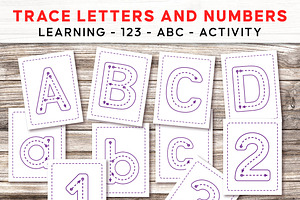 Trace Letters and Numbers Worksheets, a Stationery Template by Graphicsnext