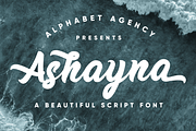 Ashayna Script Font, a Script Font by Alphabet Agency (Thumbnail 1 of 6)