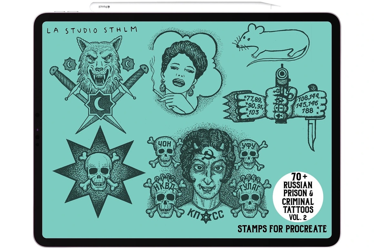 Bundle Prison&CriminalTattoos-Stamps, a Brush Add-On by LA Studio Sthlm (Photo 3 of 13)