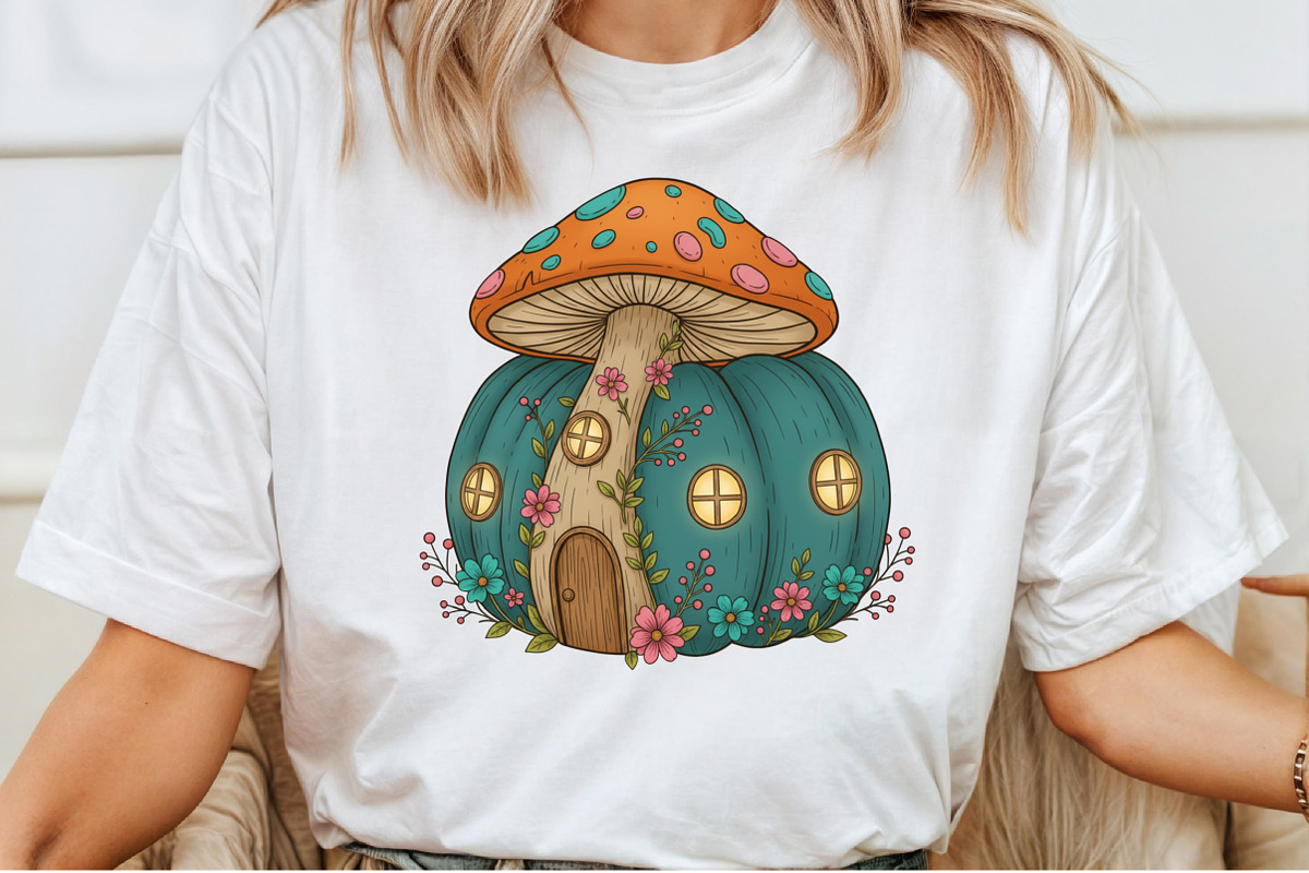 Whimsical Mushroom House PNG, an Illustration by Craft Nest (Photo 4 of 6)