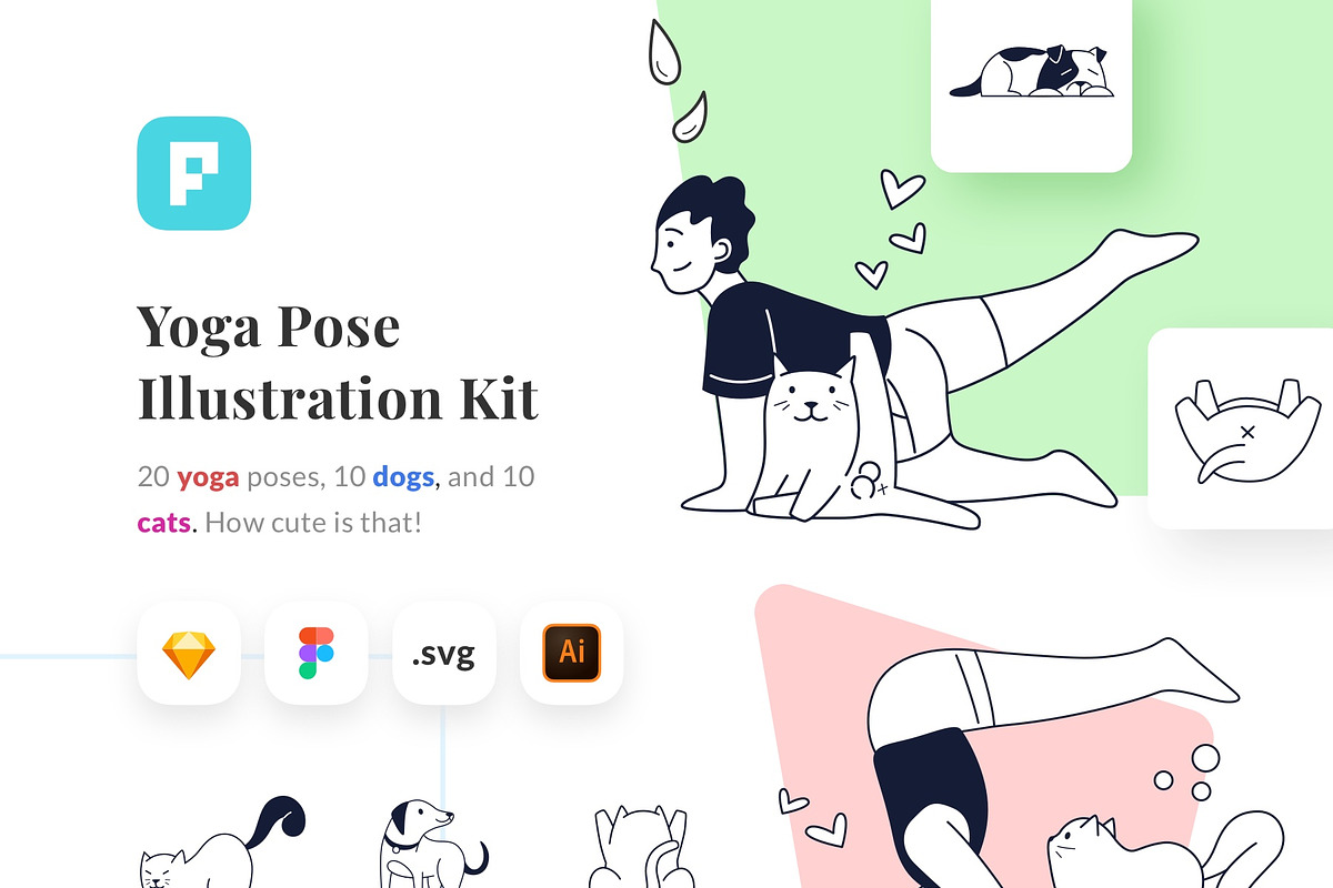 Yoga Pose Illustration Kit, a Person Illustration by Pixelz Studio (Photo 1 of 6)