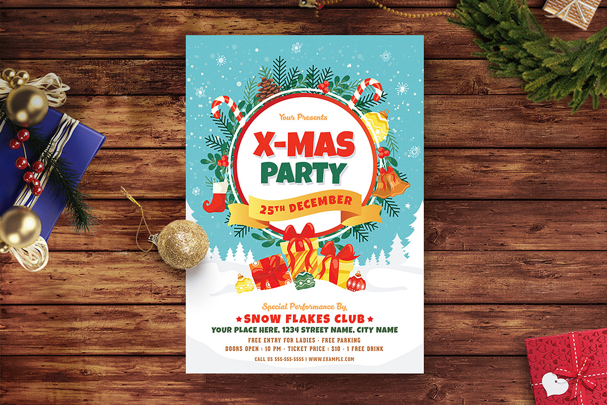 Bundle Christmas Party Flyer, a Flyer Template by Totem Design Studio (Photo 2 of 6)
