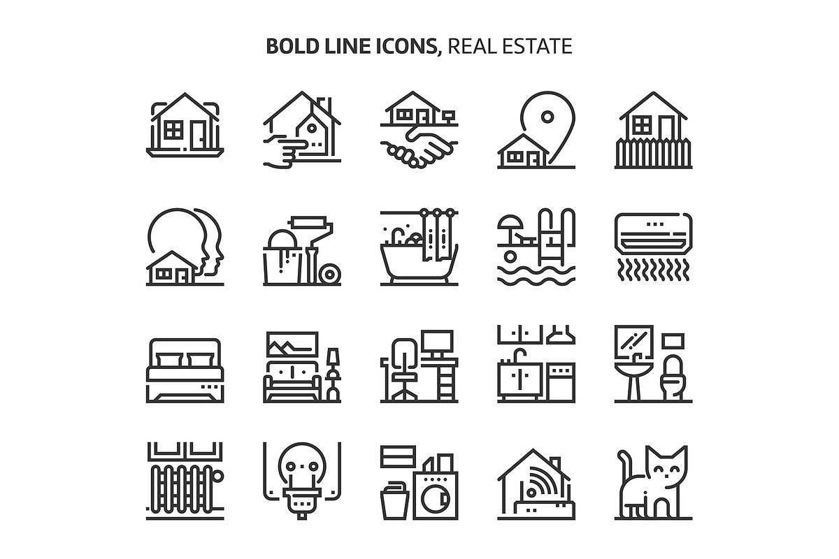 Bold Line Icons, an Outline Icon by Howcolour (Photo 82 of 151)